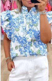Flrl Rffle SLV white  blue