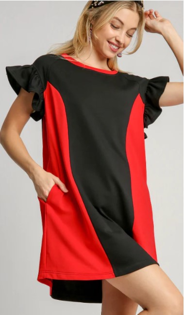 Game Day dress Red black