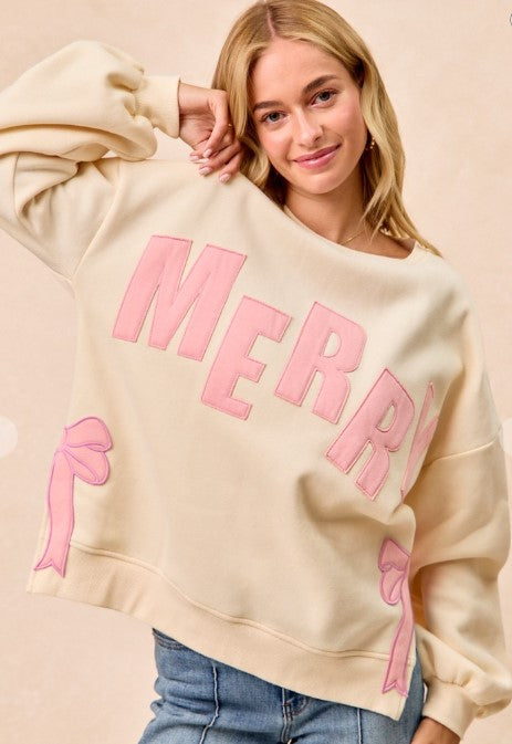 Merry in Pink Sweatshirt