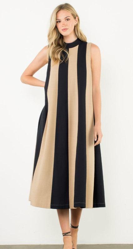 Color Block Stripe Maxi