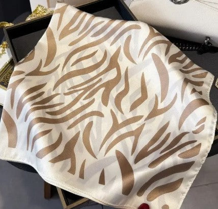Zebra Print Scarf Khaki