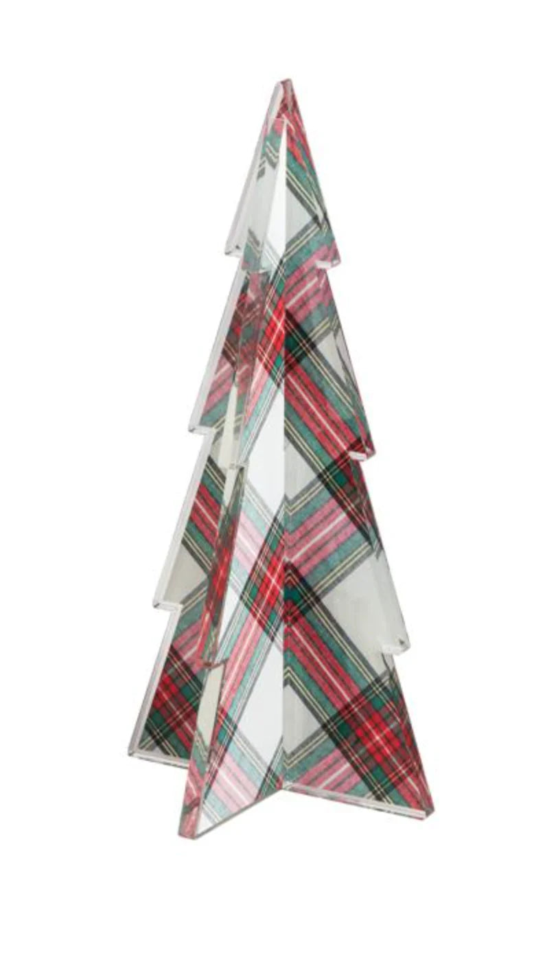 White Tartan Acrylic Tree