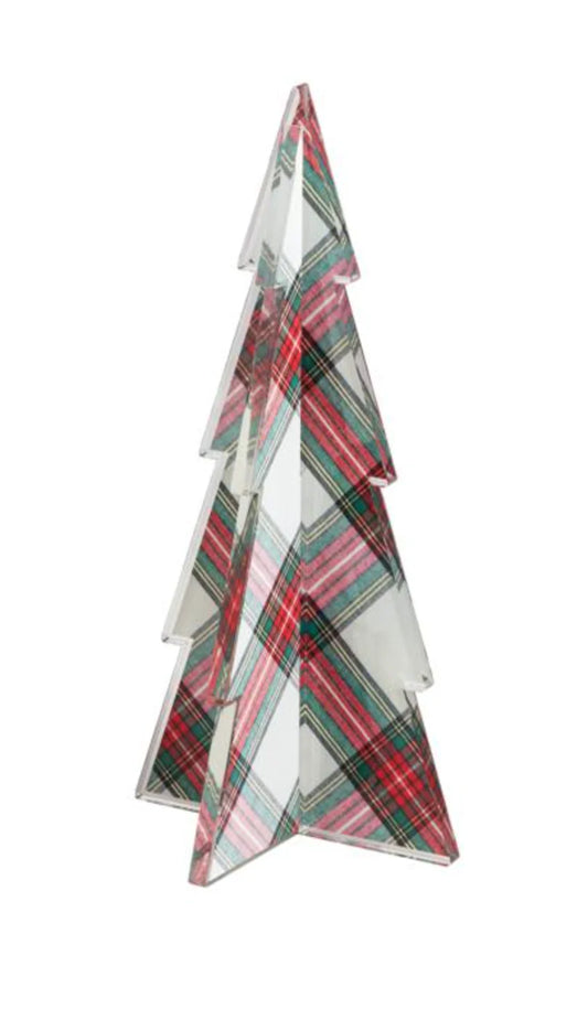 White Tartan Acrylic Tree