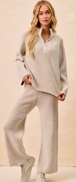 Rib Lounge 2 pc Set Oatmeal
