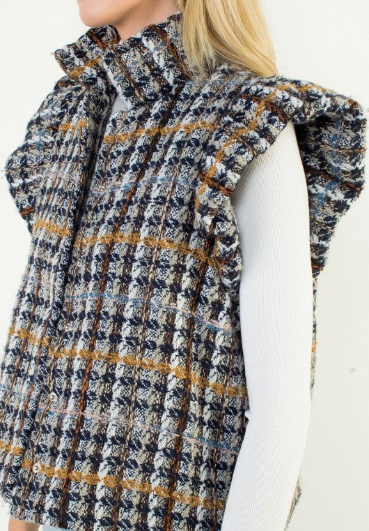 Tweed Vest Navy combo