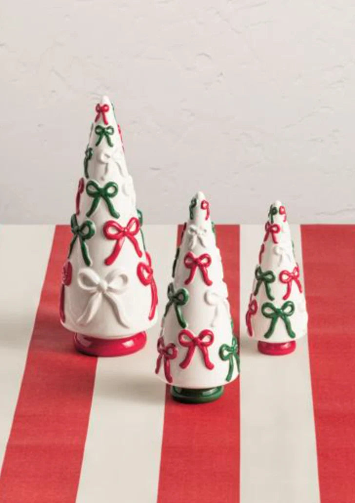 Small Bow Ceramic Xmas Tree