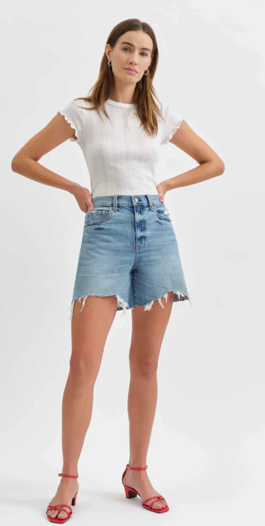 Sundaze Short High Rise- Marina Distressed