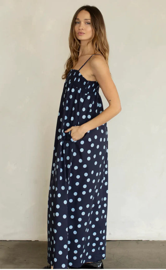 Midnight Dot Maxi Dress