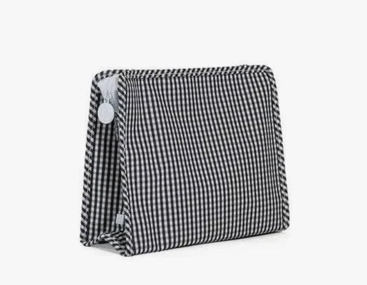 Roadie Large Zip Pouch- Gingham Black