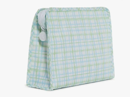 Roadie Large Zip Pouch- Classic Plaid Green