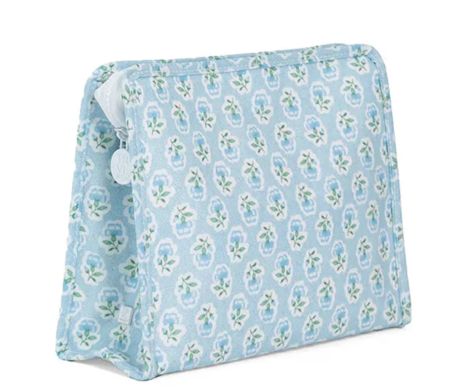 Roadie Large Zip Pouch- Petite Fleur Blue