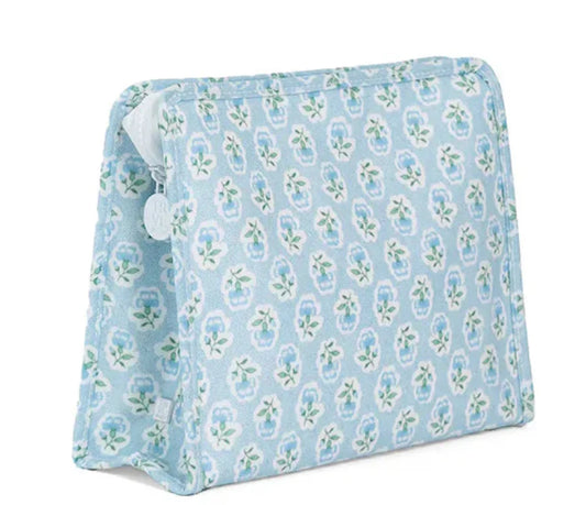 Roadie Large Zip Pouch- Petite Fleur Blue