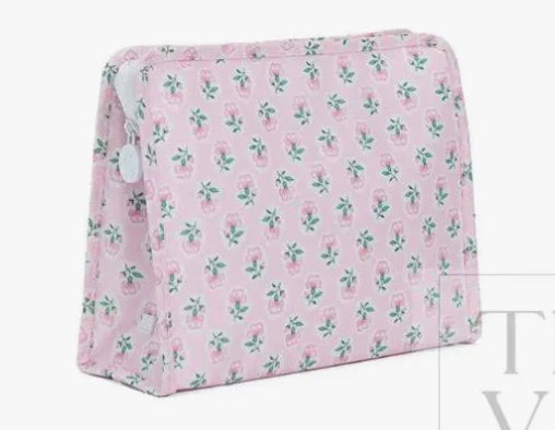 Roadie Large Zip Pouch- Petite Fleur Pink