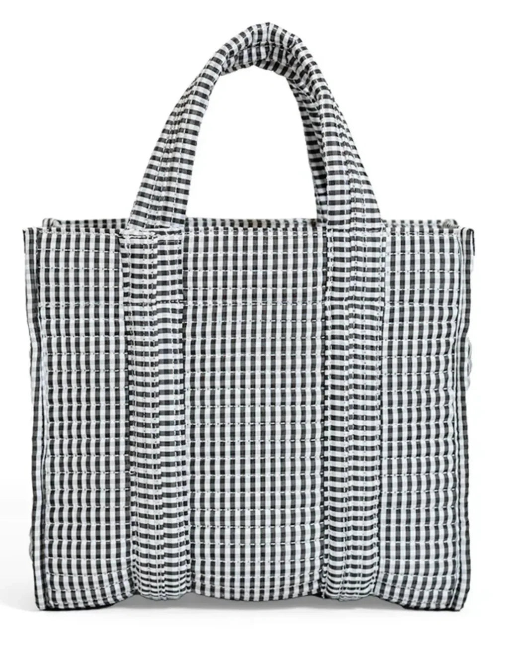 Quilted Mini Go Go Tote- Gingham Black