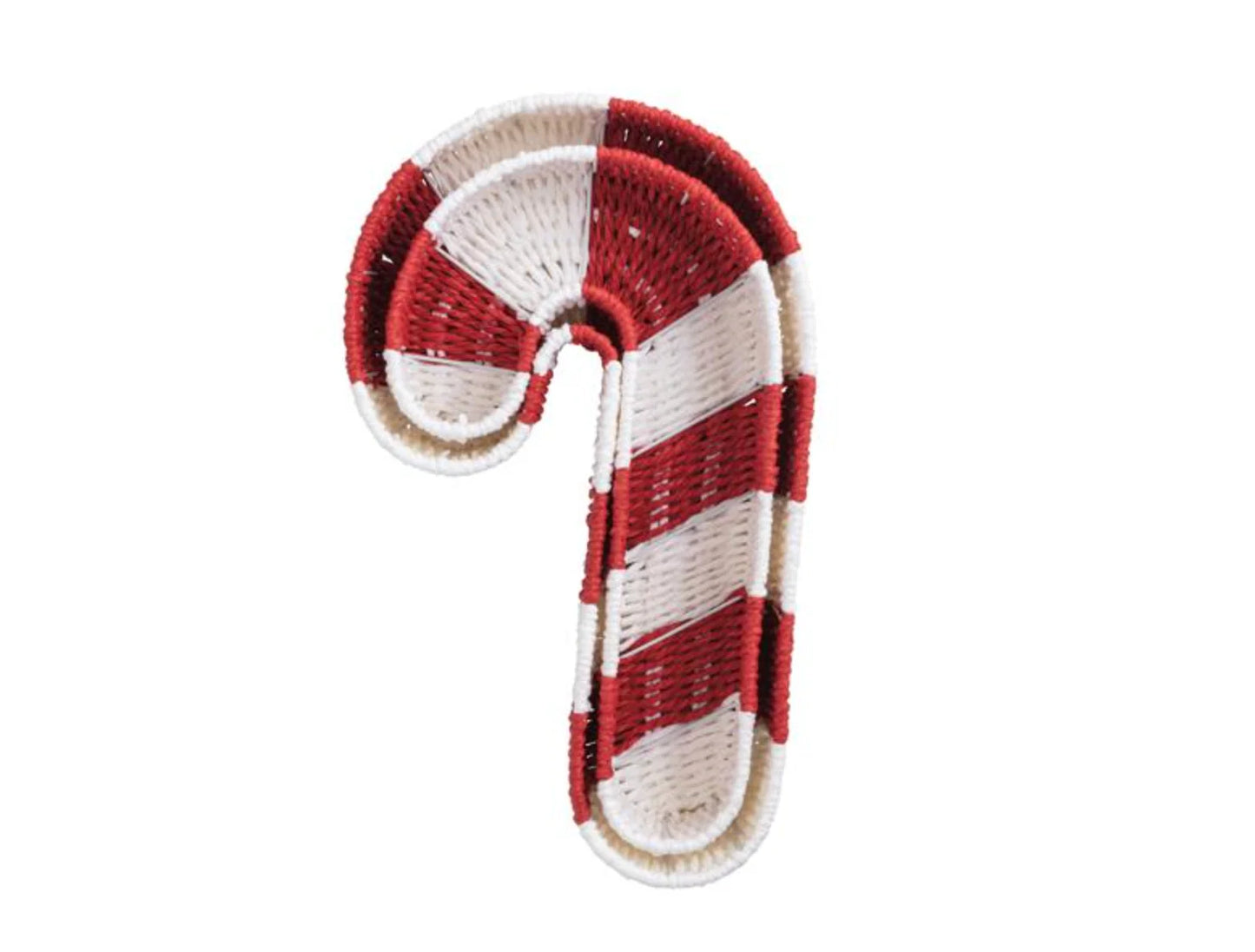 Candy Cane Woven Baskets