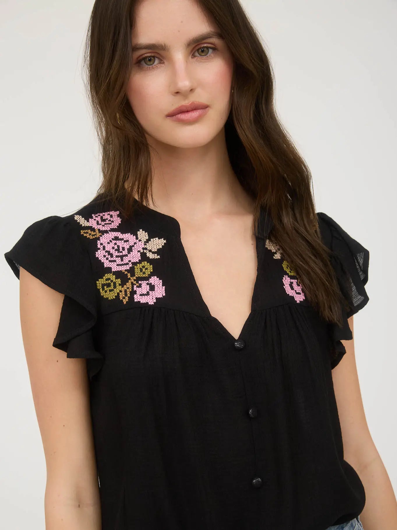 Simply Perfect Black Floral Top