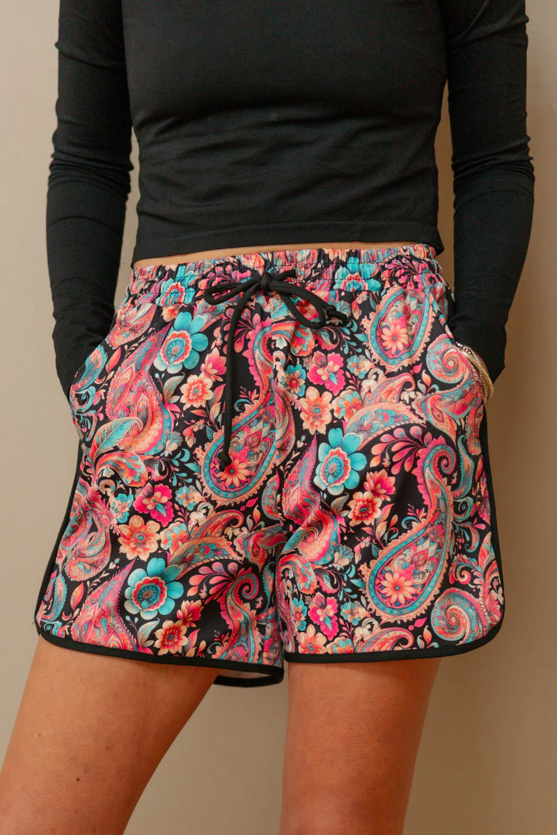 Midnight Bloom Long Shorts