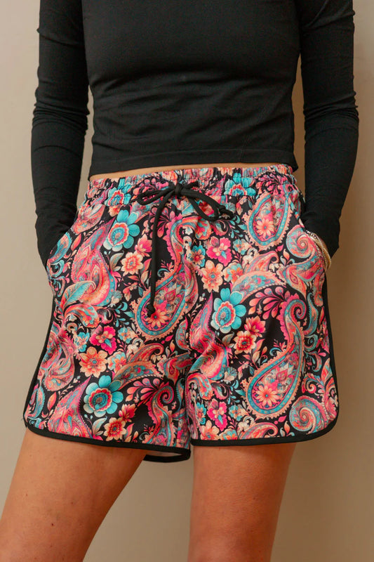 Midnight Bloom Long Shorts