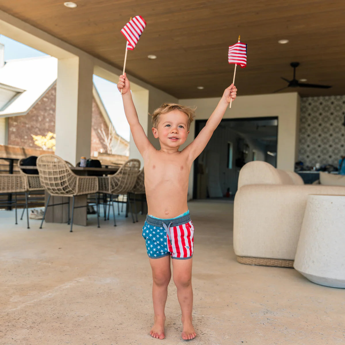 Youth swim trunk - throwback USA