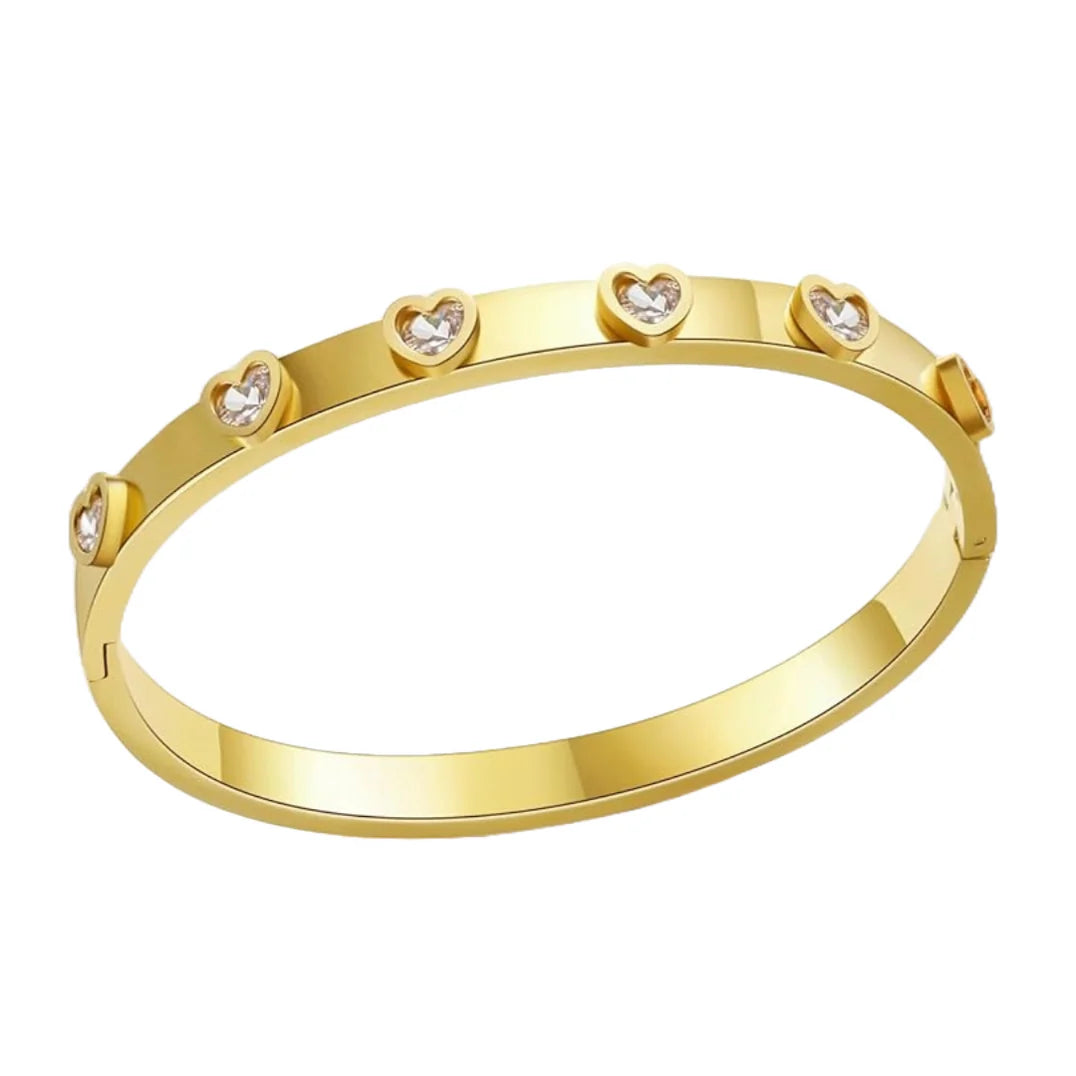 Gold Solitaire Bangle