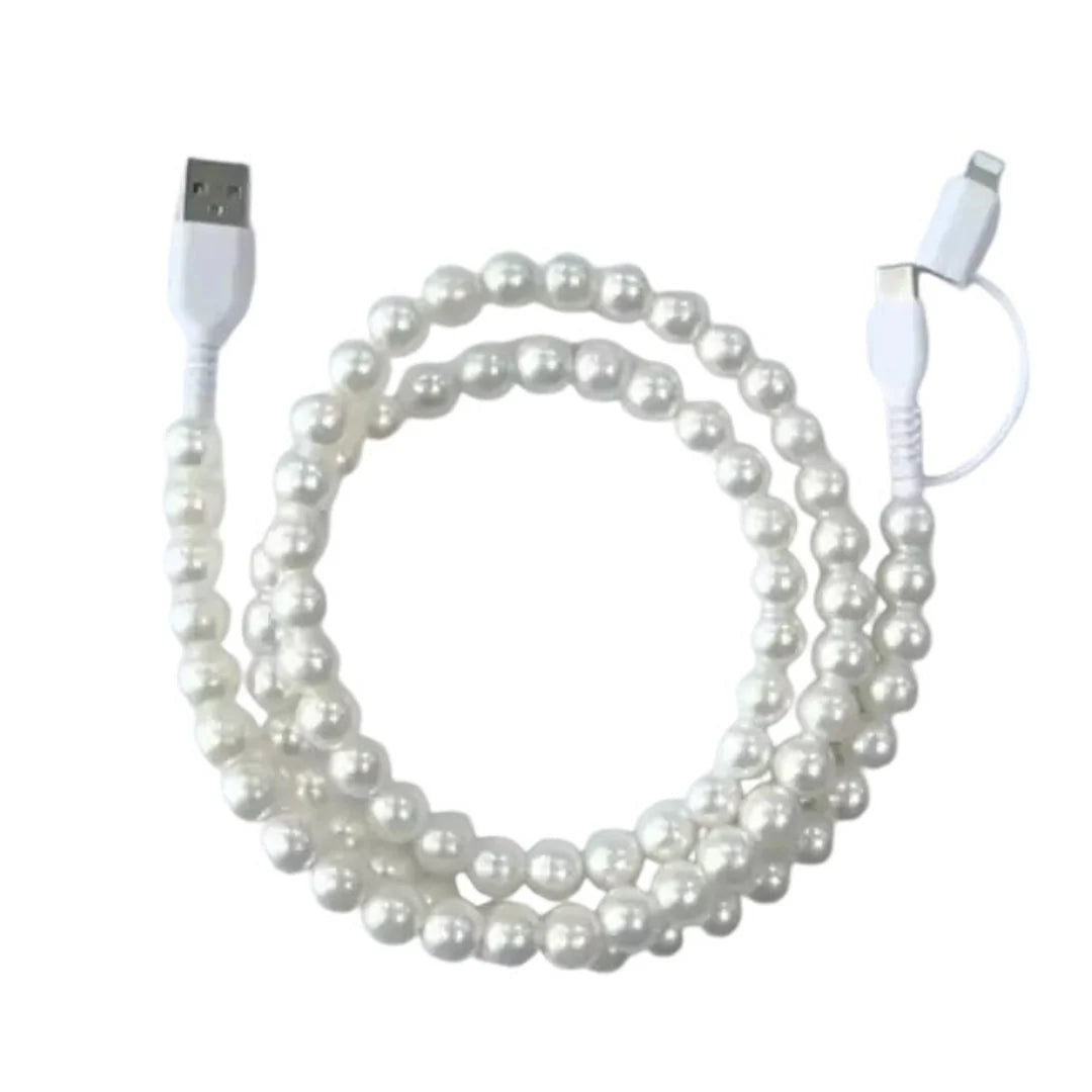 Beaded Charger Pearl