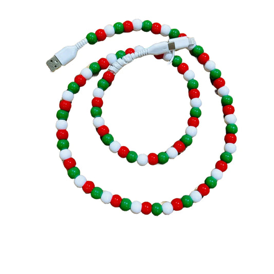 Beaded Charger Red & Green