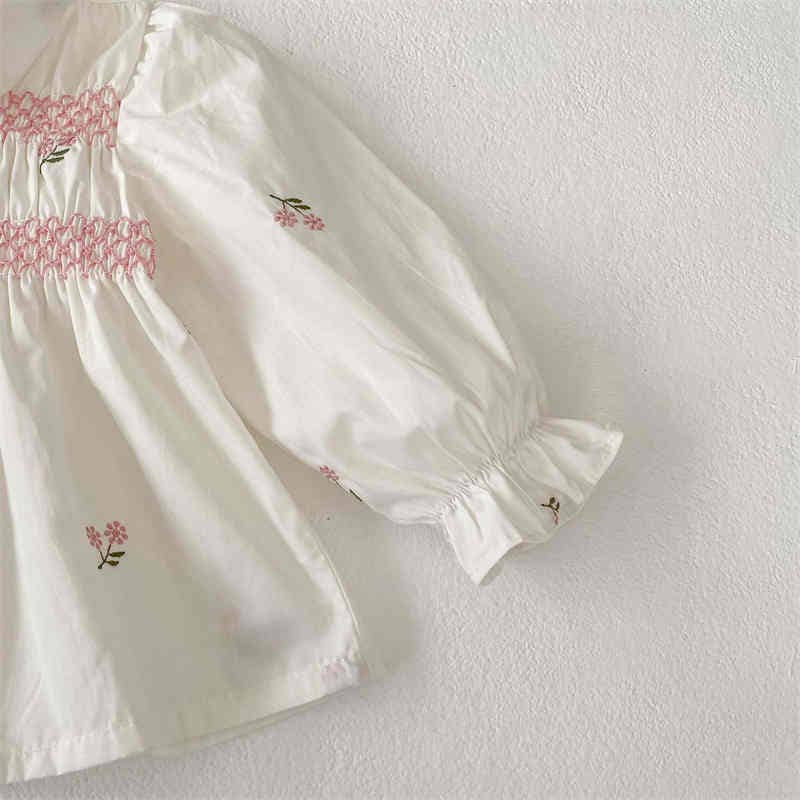 Long-sleeved Embroidered Cardigan + Pants Two-piece Set: White / 73(6-9M)