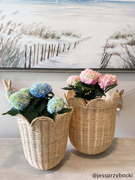 Scallop Rattan Basket