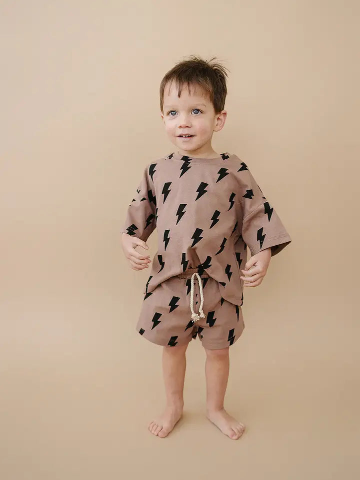 Shorts Set- Mocha Bolts