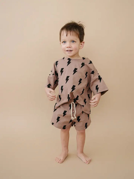 Shorts Set- Mocha Bolts