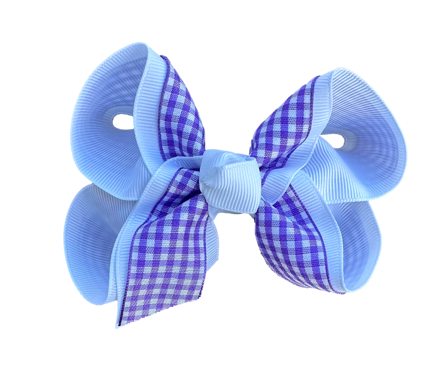 Purple Gingham Layered Bow