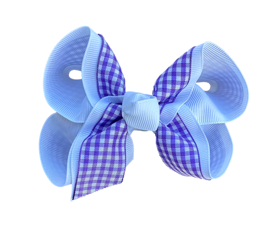 Purple Gingham Layered Bow