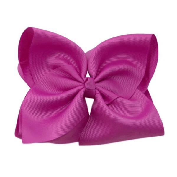 6 inch Solid Grosgrain Bow/French Barrette