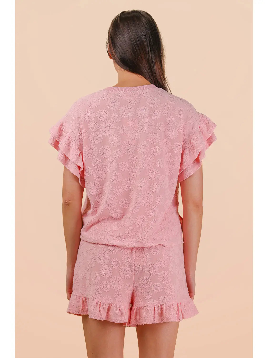 Blooming From Here Pink Flower Detail 2 Piece Set