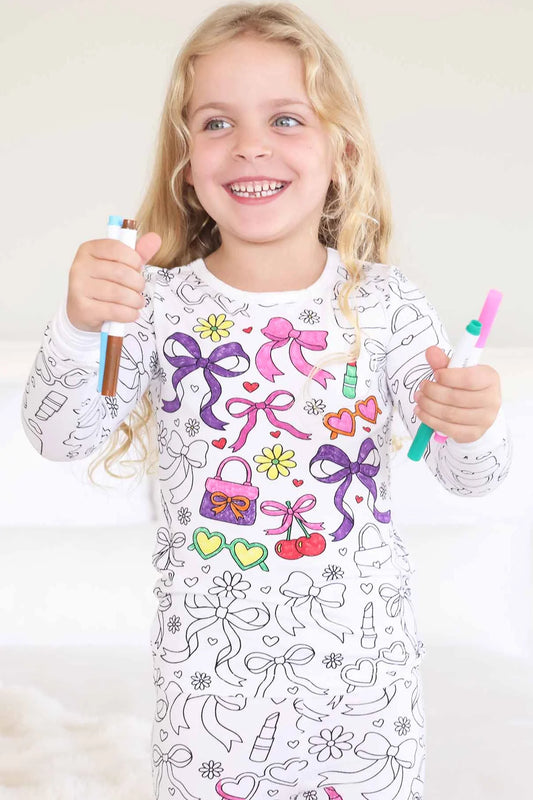 Colorable Two Piece Pajama Set | Material Girl