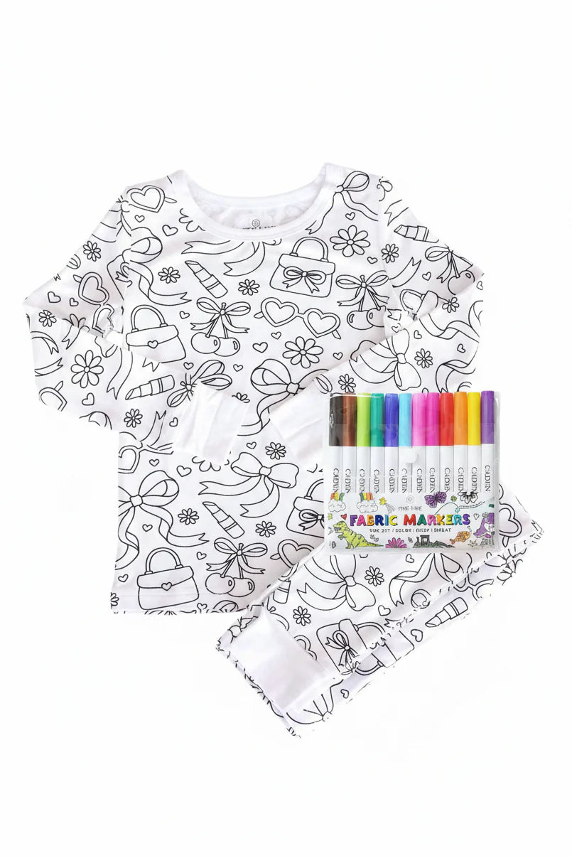 Colorable Two Piece Pajama Set | Material Girl