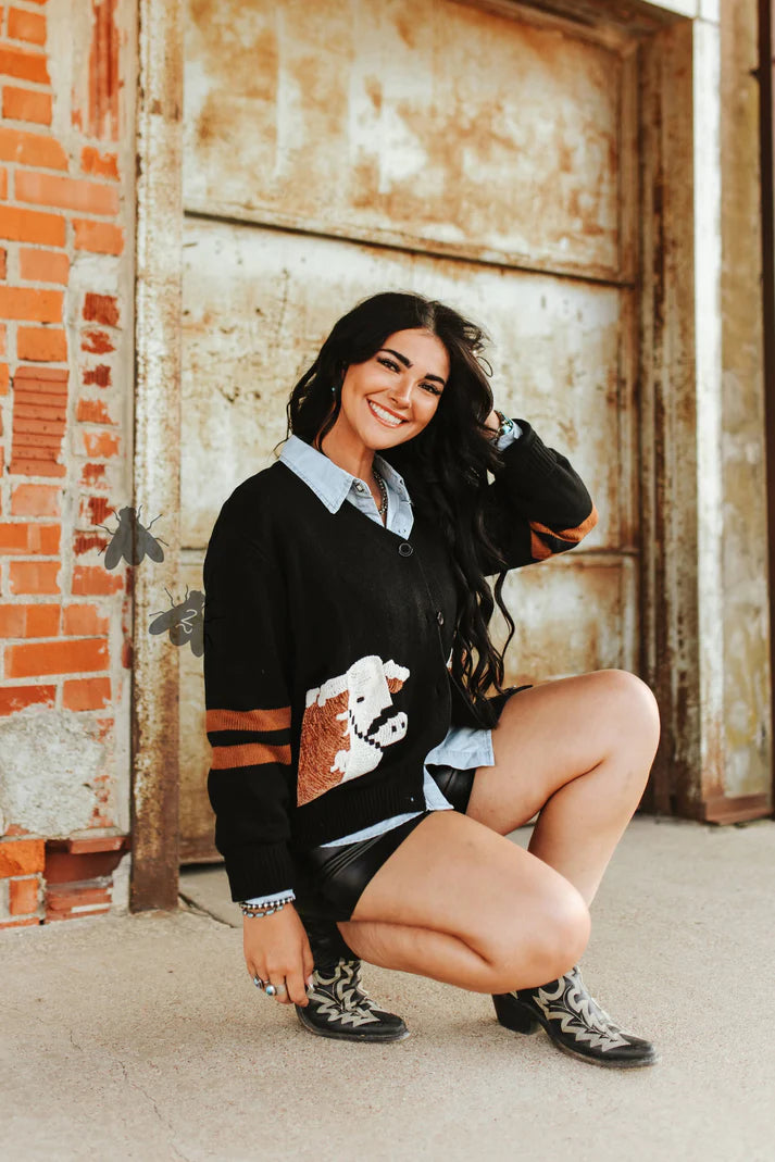 Cattle Cardi in Black