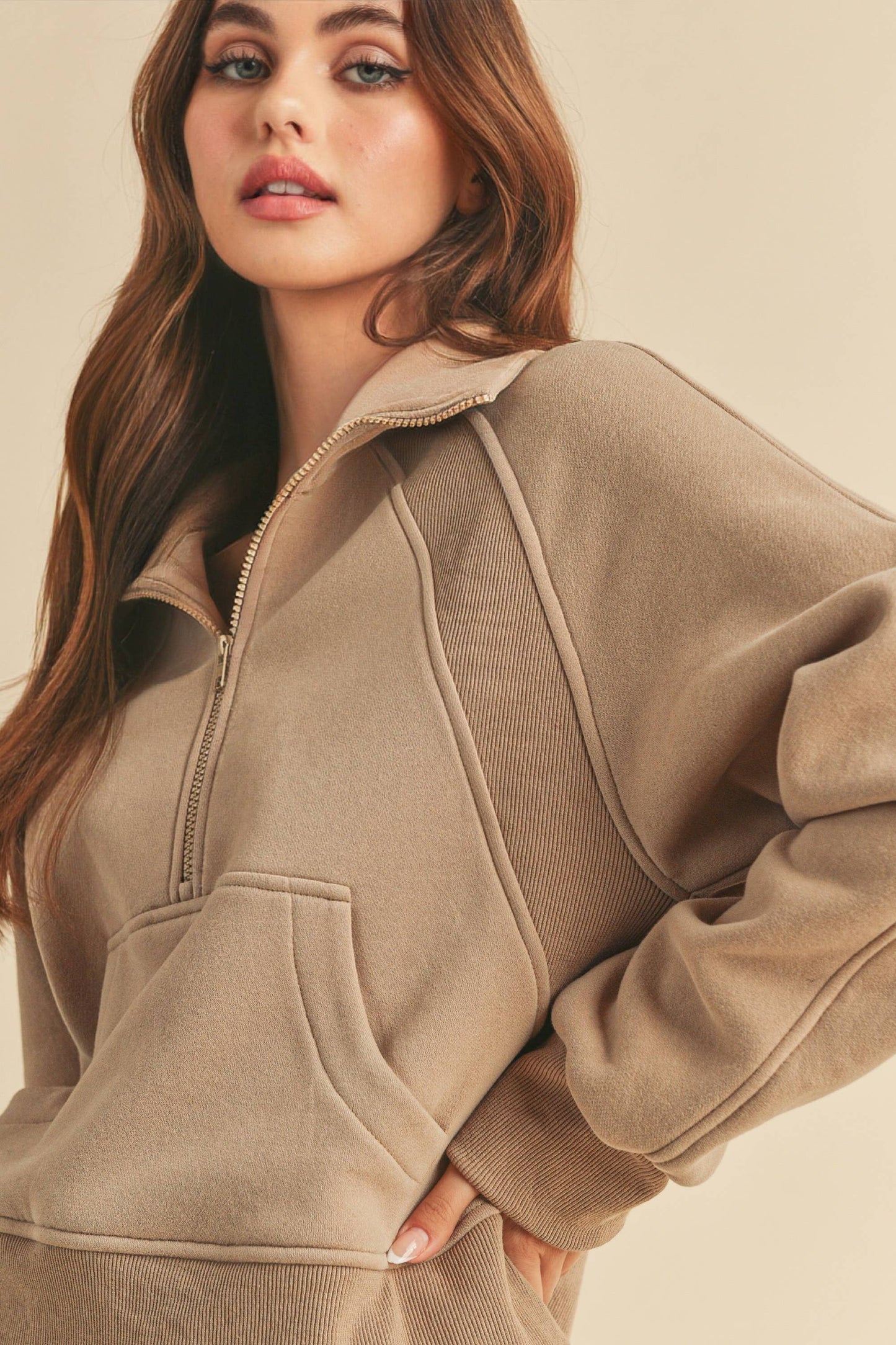 950CK Dove Funnel Neck Half Zip: S / Pullover / Lavender