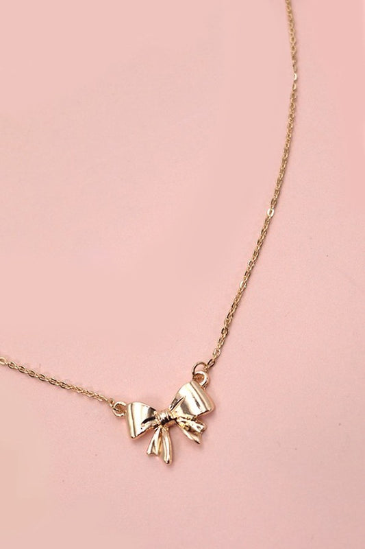 Create Memories Gold Or Silver Bow Necklace