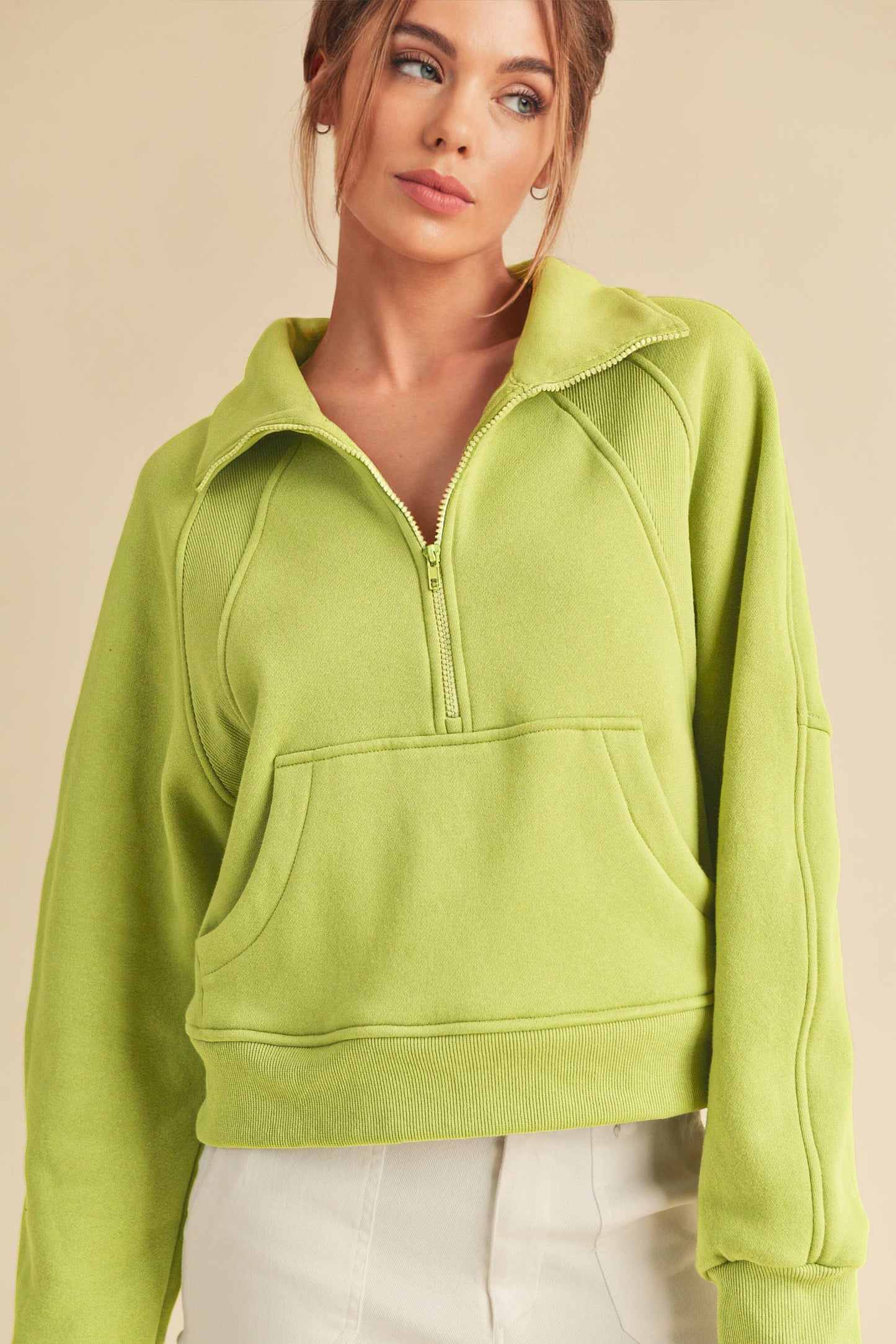 950CK Dove Funnel Neck Half Zip: S / Pullover / Lavender