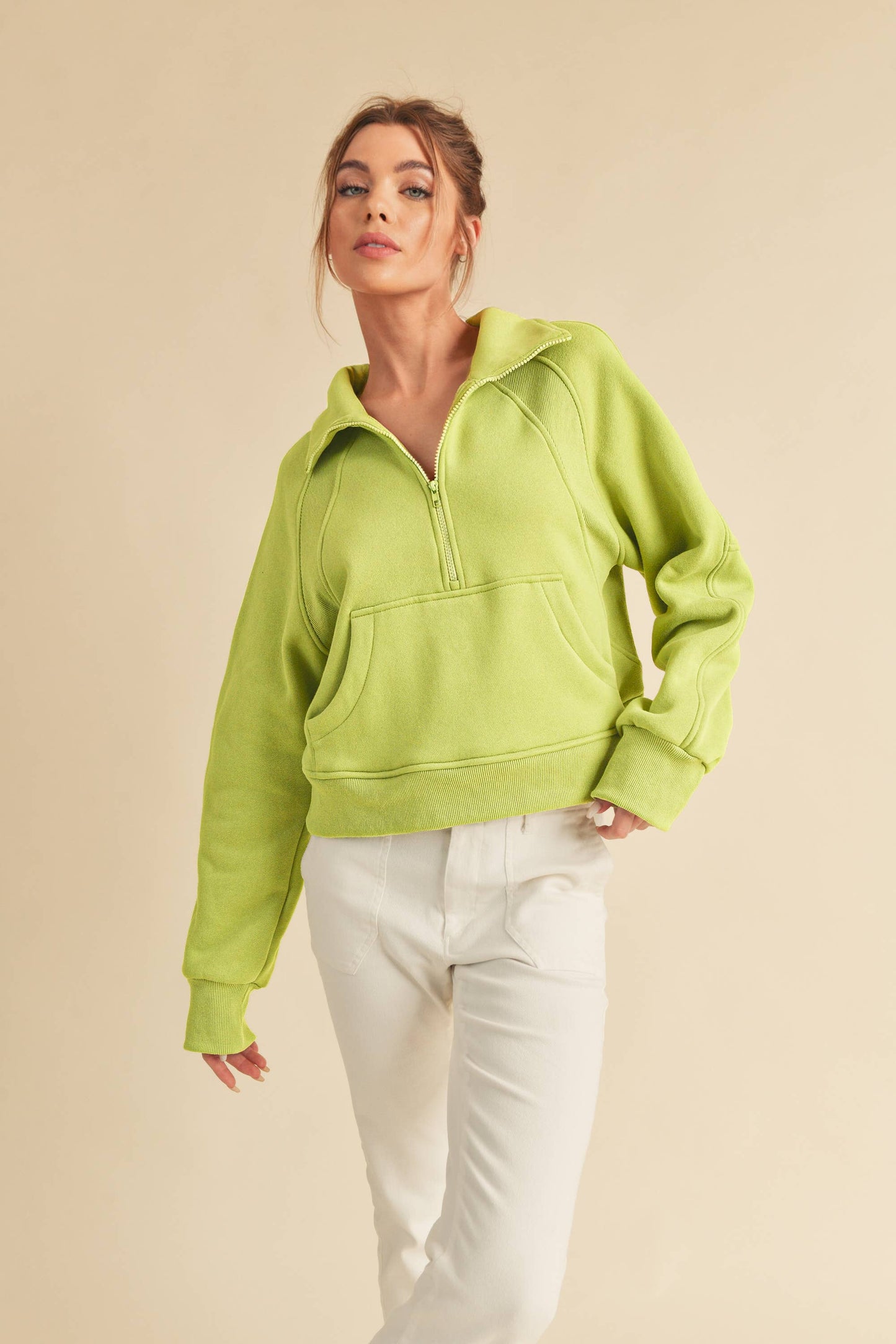 950CK Dove Funnel Neck Half Zip: S / Pullover / Lavender