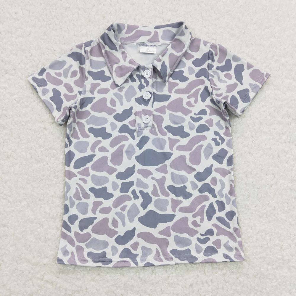 Baby Boys Camo Hunting Short Sleeve Buttons Tee Shirt Tops: 3T