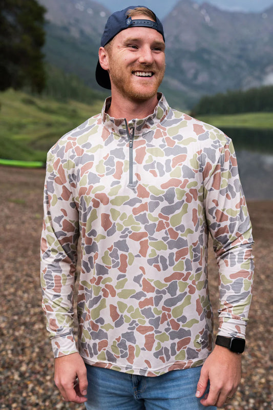 Performance Quarter Zip - Driftwood Camo