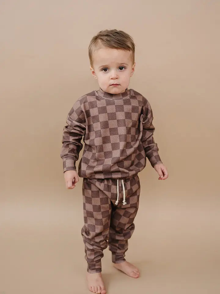 Jogger Set- Espresso Checkered