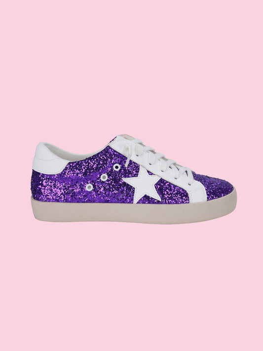 PURPLE RALLY GLITTER SNEAKER: 11