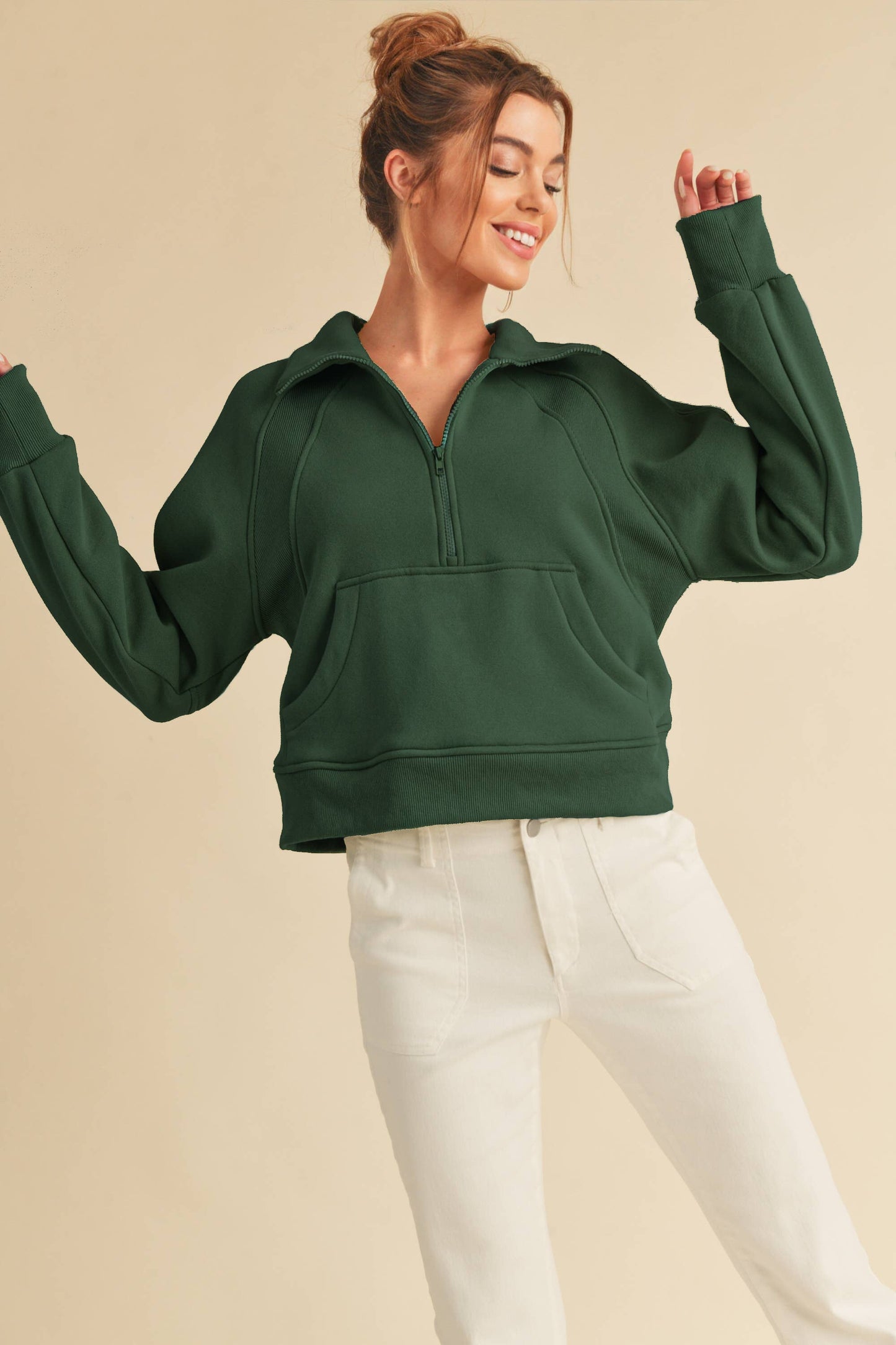 950CK Dove Funnel Neck Half Zip: S / Pullover / Lavender