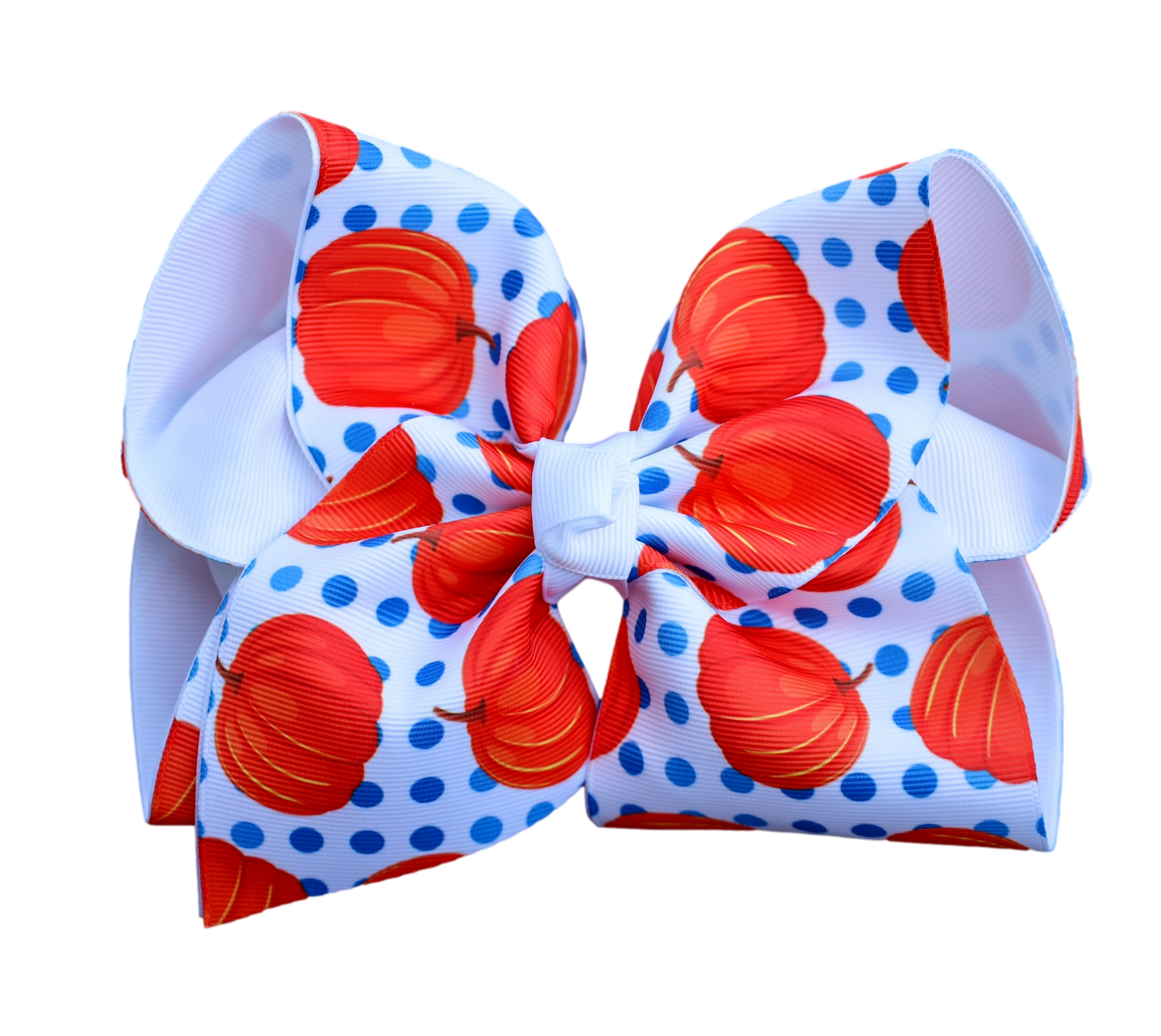 Pumpkin Printed Bow: Alligator Clip / 4 inch