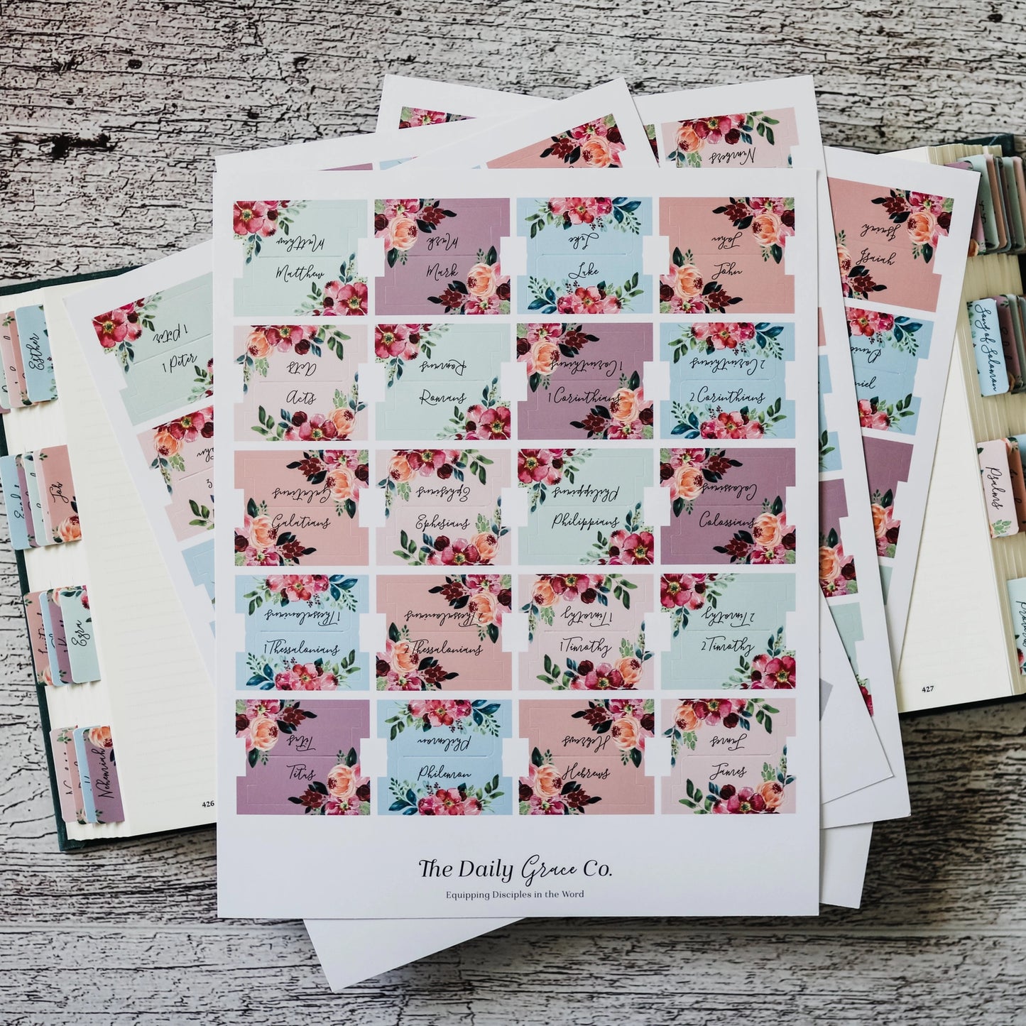 The Daily Grace Co Floral Bible Tabs