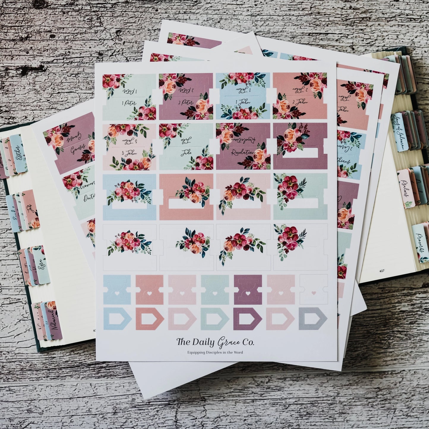 The Daily Grace Co Floral Bible Tabs