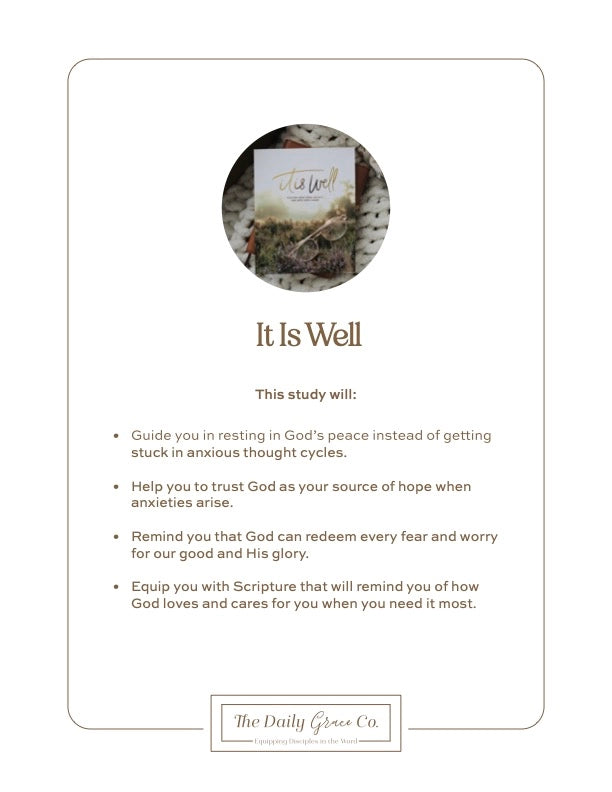The Daily Grace Co It Is Well Anxiety Study